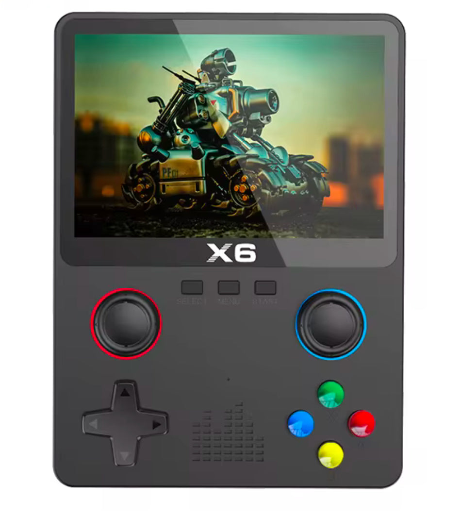 Mini Consola Retro X6 – 10,000 Juegos Clásicos | Pantalla IPS 3.5” | Portátil y Recargable