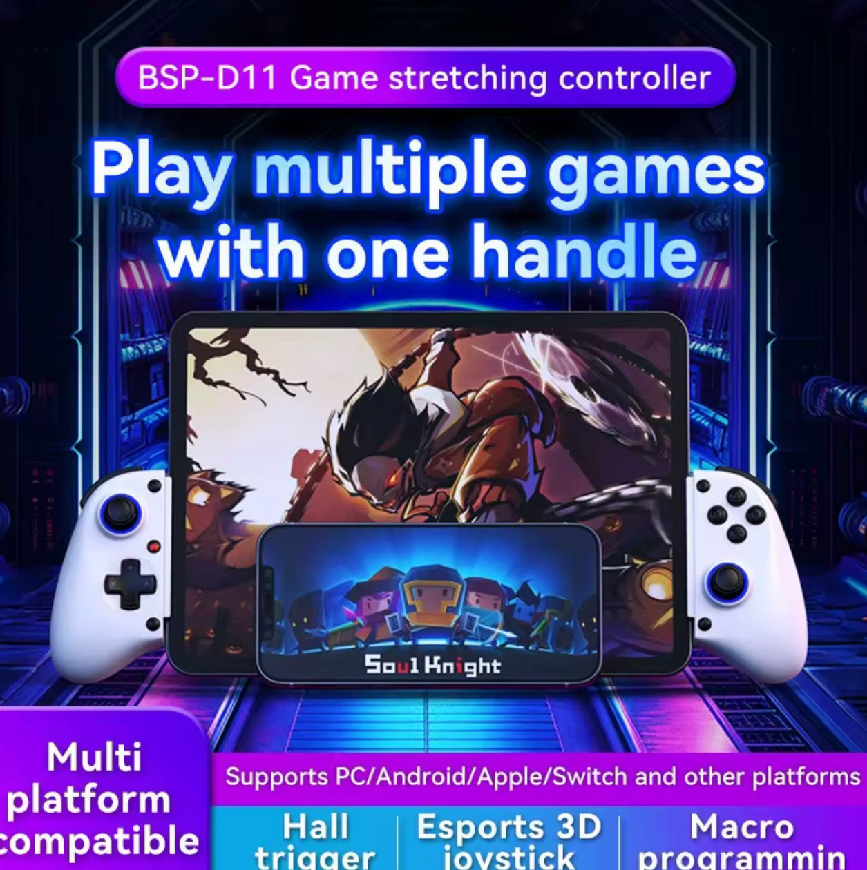 🕹️ Controlador Telescópico RGB para Teléfonos – Compatible con Android, iOS y Switch