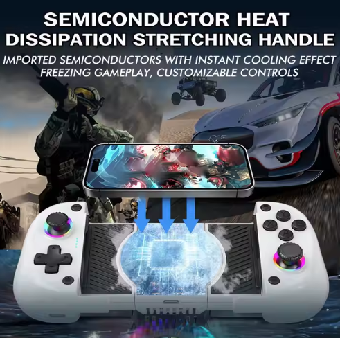 🎮 Control Telescópico LX3 con Ventilador y Doble Vibración – Compatible Android & iOS 🔥📱