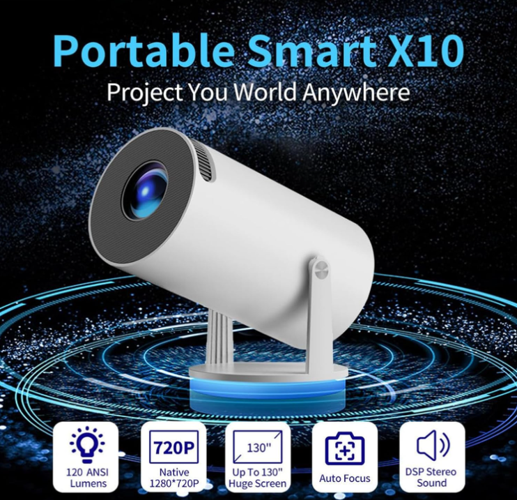 Proyector X10 Plus 4K con Gamepad – Smart Android Projector con Apps y Juegos