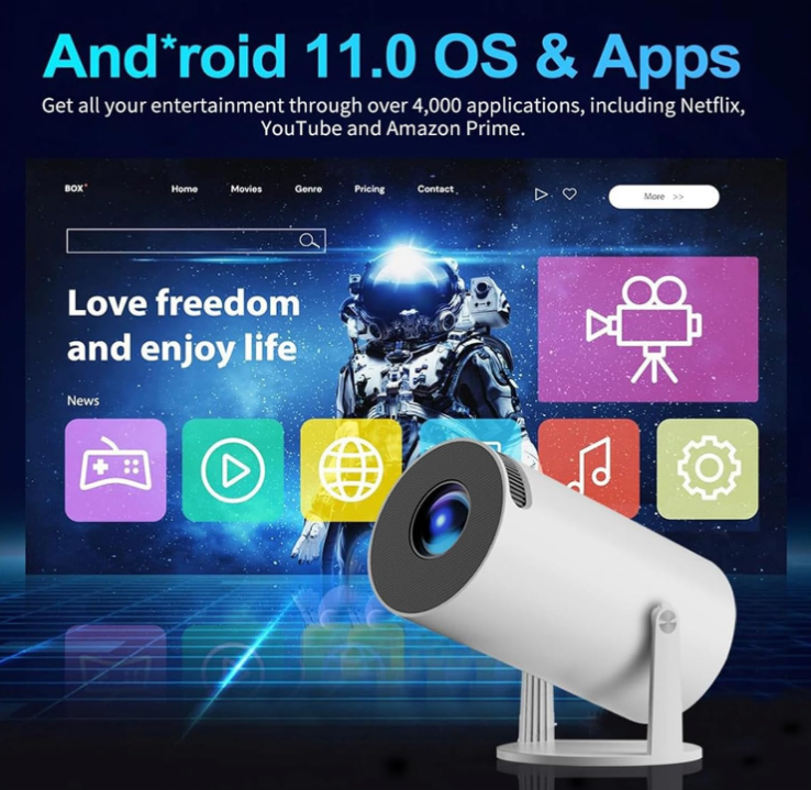 Proyector X10 Plus 4K con Gamepad – Smart Android Projector con Apps y Juegos