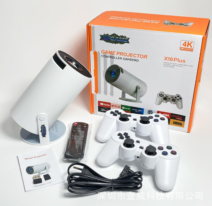 Proyector X10 Plus 4K con Gamepad – Smart Android Projector con Apps y Juegos