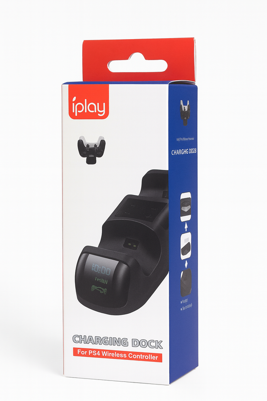 Base de Carga Doble iPlay™ para Controles PS4 – Dock Station con Indicador LED