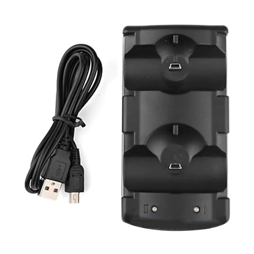 Cargador doble para mandos PS3 – Diseño con asa portátil