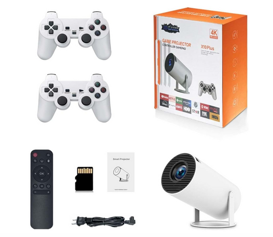 Proyector X10 Plus 4K con Gamepad – Smart Android Projector con Apps y Juegos