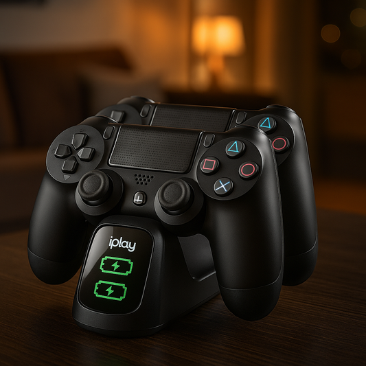 Base de Carga Doble iPlay™ para Controles PS4 – Dock Station con Indicador LED