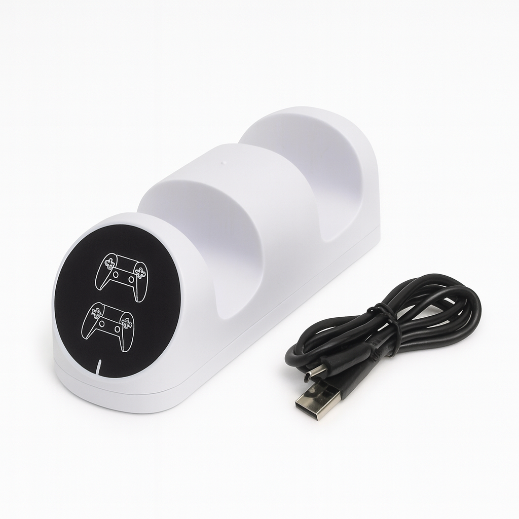 Base de Carga Dual para Controles PS5 – Dock Station con Indicador LED
